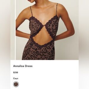 Reformation Brown Leopard Lace Dress
